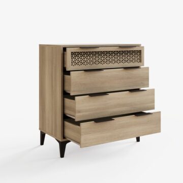 Azra 4 Drawer Chest | Oak Finish
