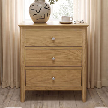 Folkestone Light Oak Chest of 3 Drawers | Assembled