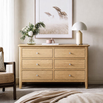 Folkestone Light Oak Chest of 6 Drawers | Assembled