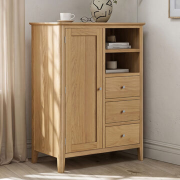 Folkestone Light Oak Combi Wardrobe | Assembled