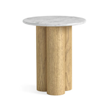 Ryder Marble Three-Column Side Table | Assembled
