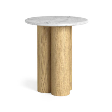 Ryder Marble Three-Column Side Table | Assembled