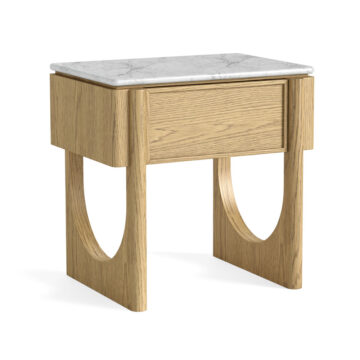 Ryder Marble Contemporary Lamp Table | Assembled