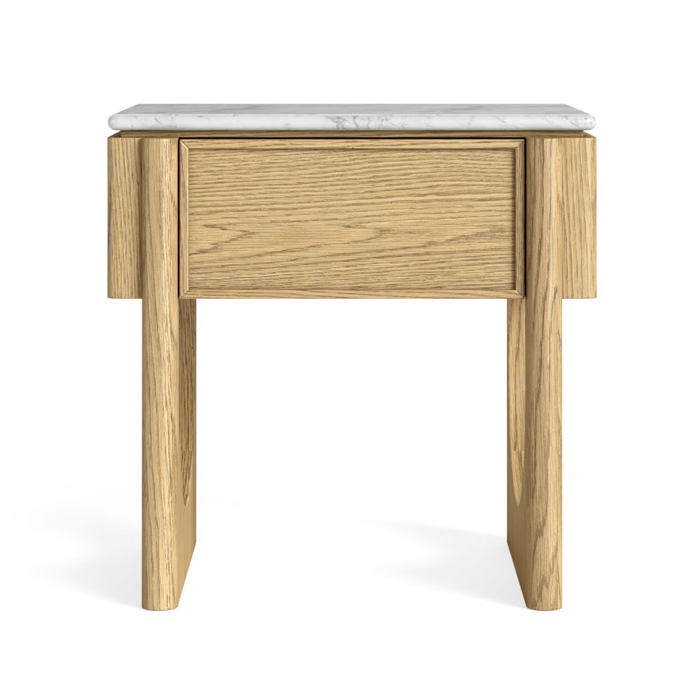 Ryder Marble Contemporary Lamp Table | Assembled