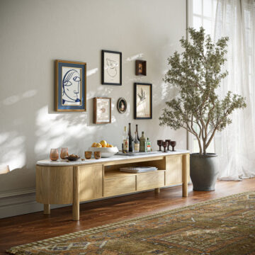Ryder Marble Wide Media Unit | Assembled
