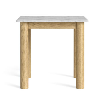 Ryder White Marble Bistro-Style Dining Table