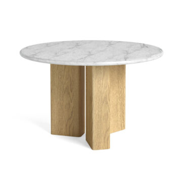 Ryder White Marble Round Dining Table
