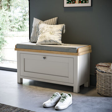 Langdale Grey Storage Bench with Cushion | Assembled