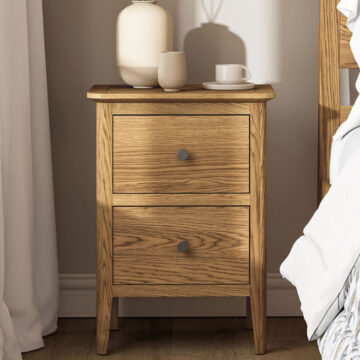 Folkestone Oak Bedside Cabinet | Assembled