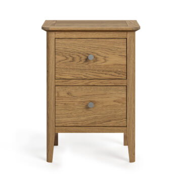 Folkestone 2 Drawer Bedside Cabinet | Oak Finish | Assembled