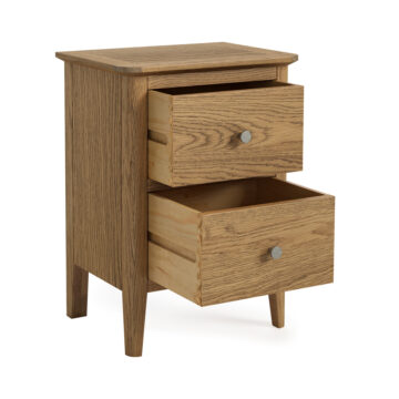 Folkestone 2 Drawer Bedside Cabinet | Oak Finish | Assembled