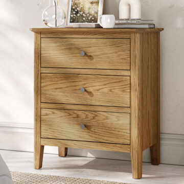 Folkestone Oak Chest of 3 Drawers | Assembled