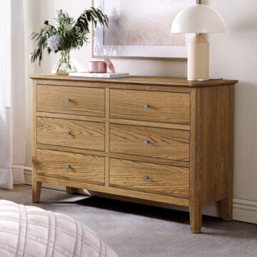 Folkestone Oak Chest of 6 Drawers | Assembled