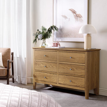 Folkestone Oak Chest of 6 Drawers | Assembled