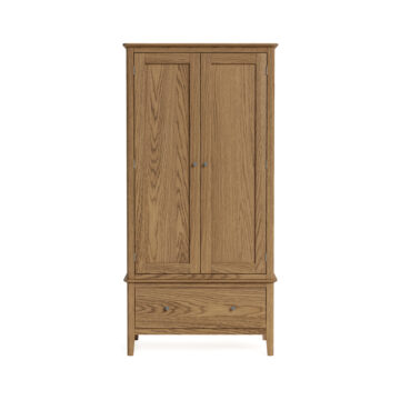 Folkestone Oak Gentlemans Wardrobe with Drawer