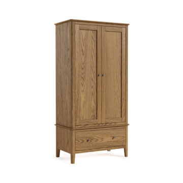 Folkestone Oak Gentlemans Wardrobe with Drawer