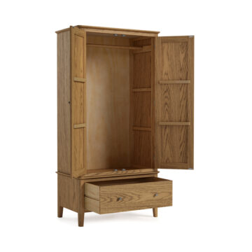Folkestone Oak Gentlemans Wardrobe with Drawer