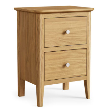 Folkestone Light Oak 2 Drawer Bedside Cabinet | Assembled