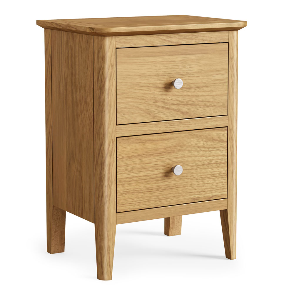 Folkestone Light Oak 2 Drawer Bedside Cabinet | Assembled