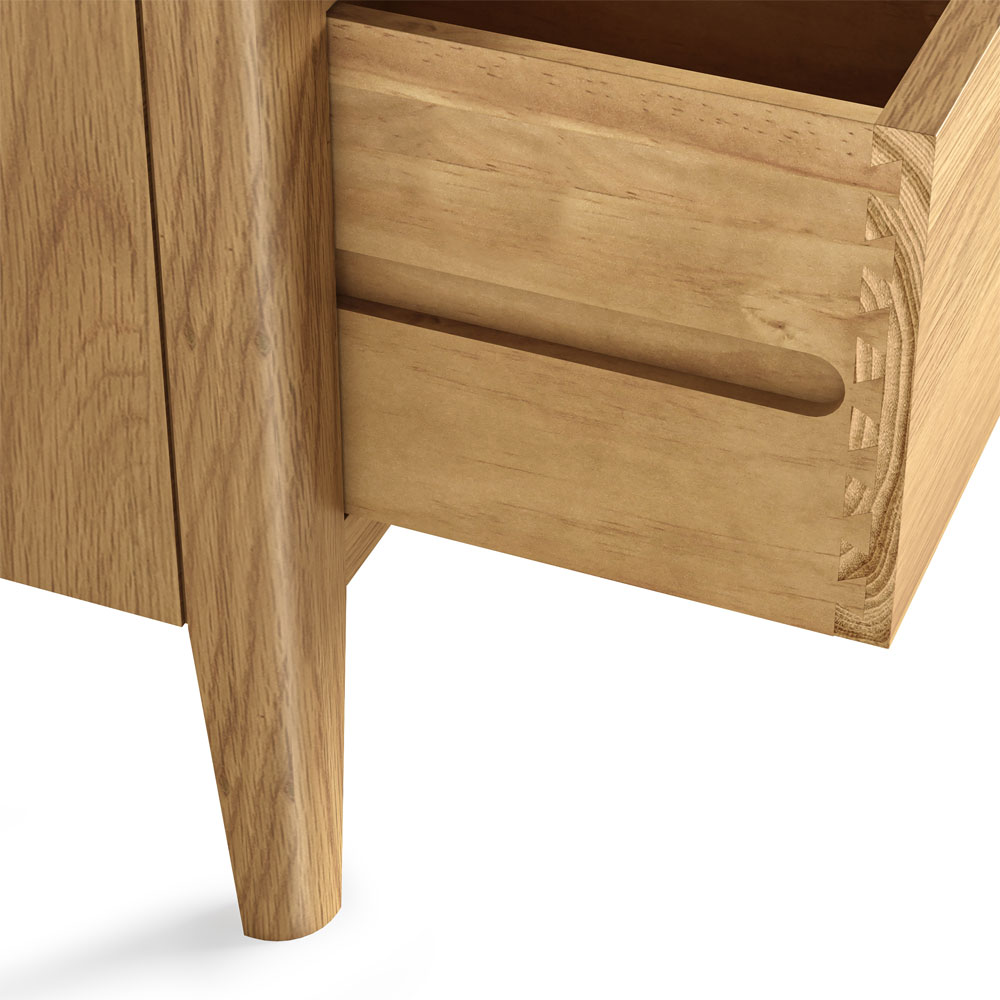 Folkestone Light Oak 2 Drawer Bedside Cabinet | Assembled