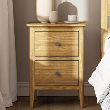 Folkestone Light Oak Bedside Cabinet | Assembled