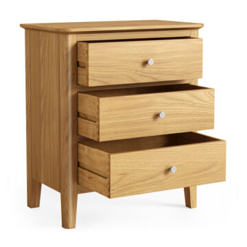 Folkestone Light Oak Chest of 3 Drawers | Assembled