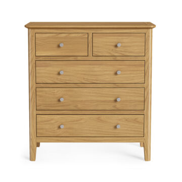 Folkestone Light Oak 2 Over 3 Chest of Drawers | Assembled