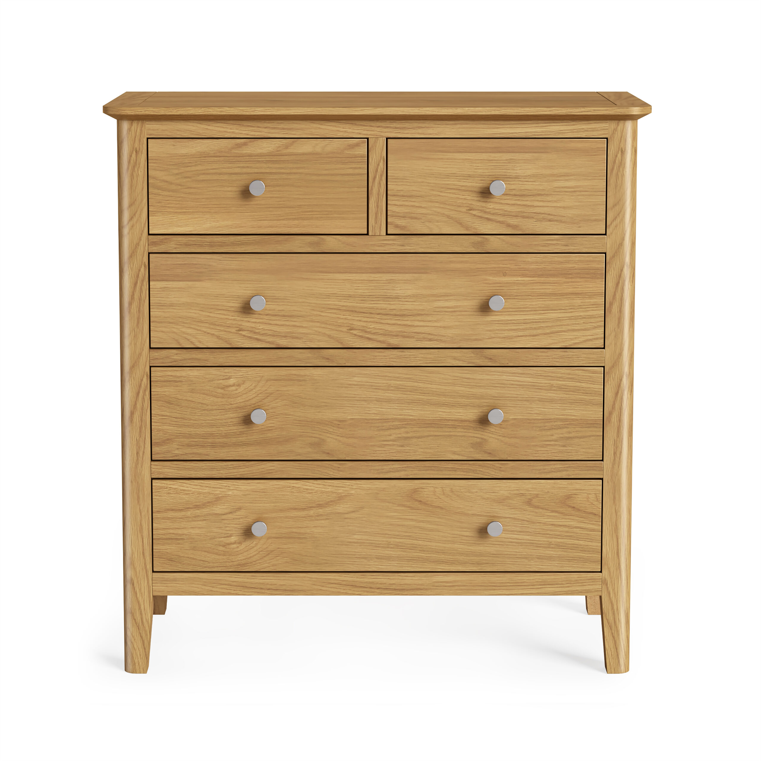 Folkestone Light Oak 2 Over 3 Chest of Drawers | Assembled