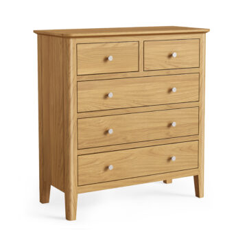 Folkestone Light Oak 2 Over 3 Chest of Drawers | Assembled