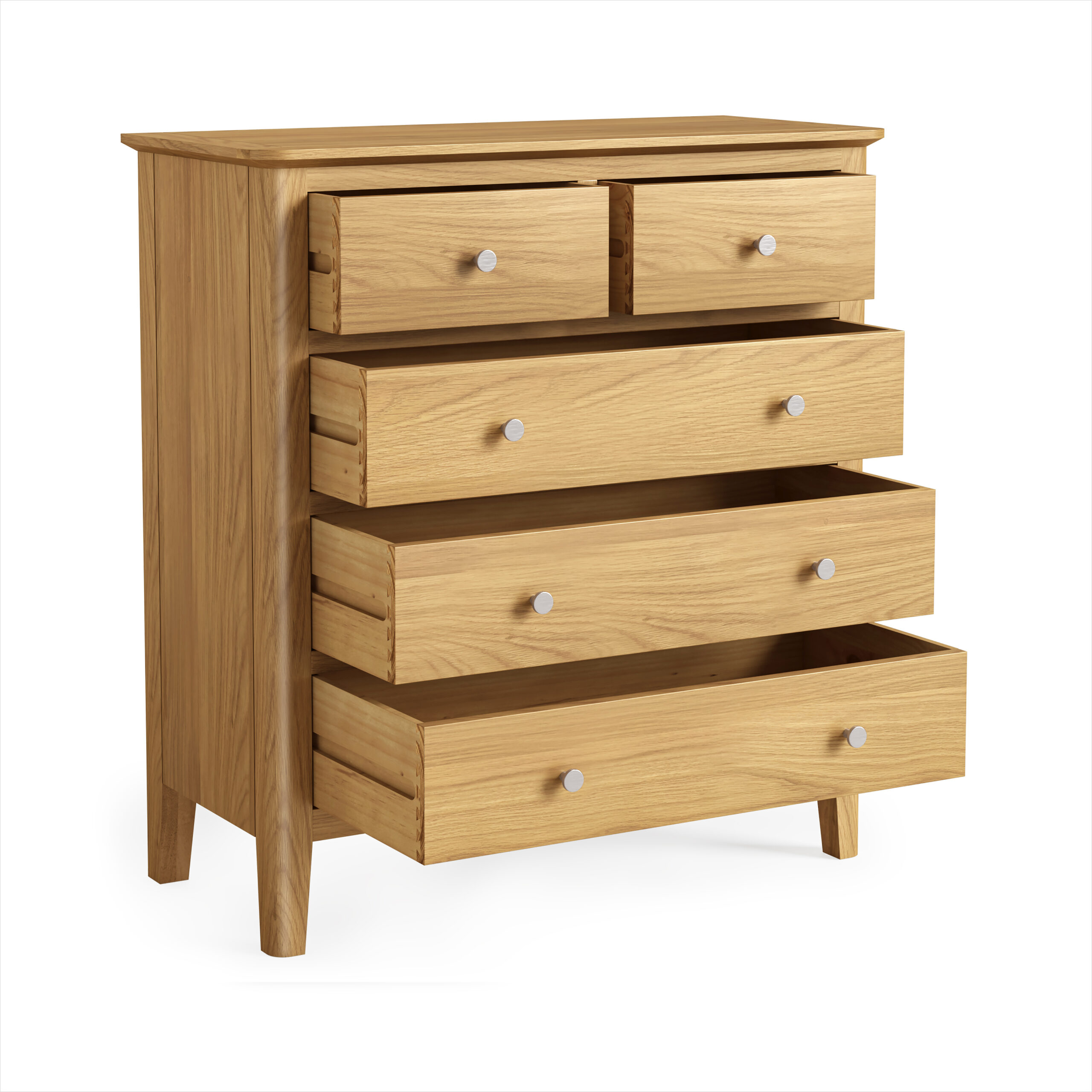 Folkestone Light Oak 2 Over 3 Chest of Drawers | Assembled