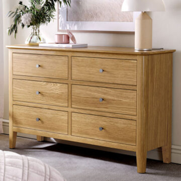 Folkestone Light Oak Chest of 6 Drawers | Assembled