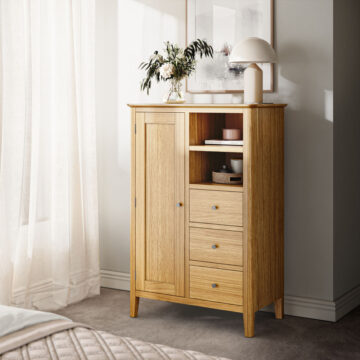 Folkestone Light Oak Combi Wardrobe | Assembled