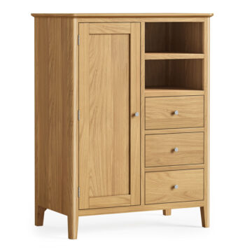 Folkestone Light Oak Combi Wardrobe | Assembled