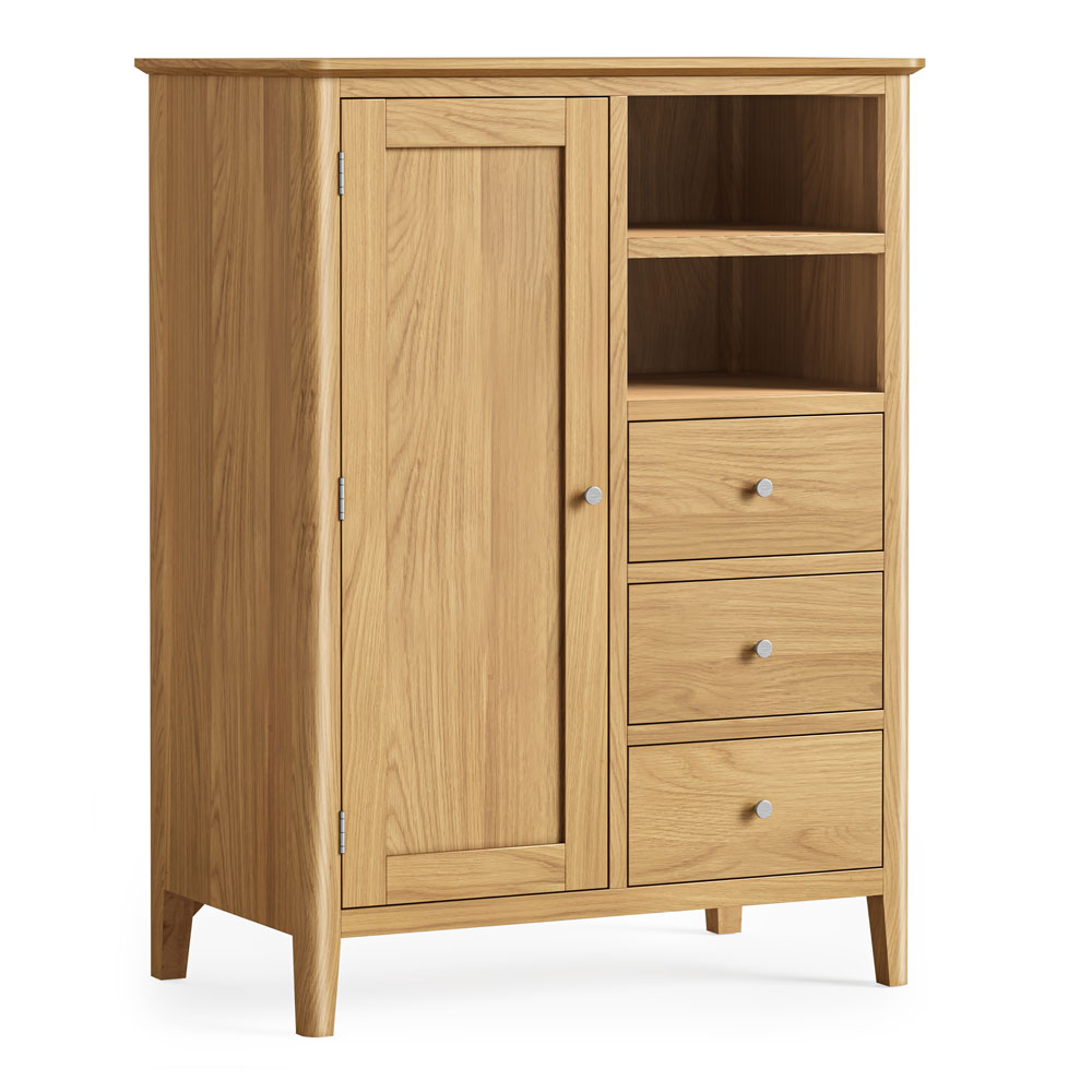 Folkestone Light Oak Combi Wardrobe | Assembled