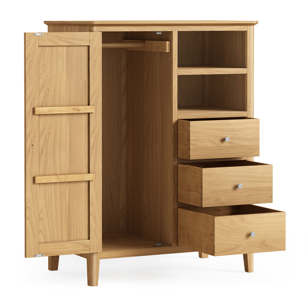 Folkestone Light Oak Combi Wardrobe | Assembled
