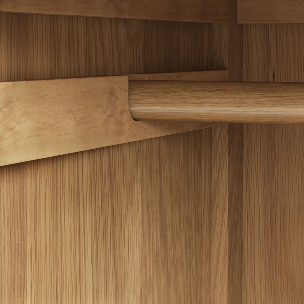 Folkestone Light Oak Combi Wardrobe | Assembled