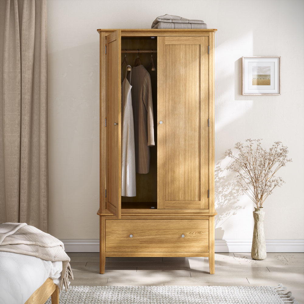 Folkestone Light Oak Gentlemans Wardrobe