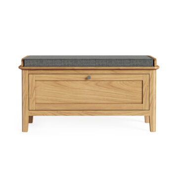 Folkestone Light Oak Storage Bench | Assembled