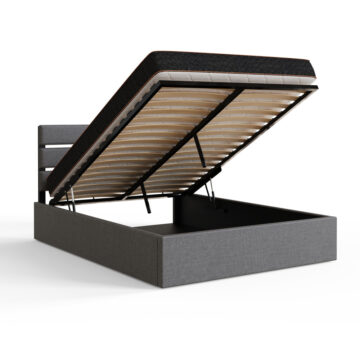 Harlon Grey 4′ End Lift Ottoman Small Double Bed