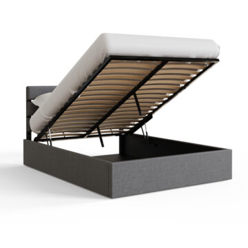 Harlon Grey 4′ End Lift Ottoman Small Double Bed