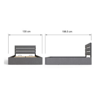 Harlon Grey 4′ End Lift Ottoman Small Double Bed