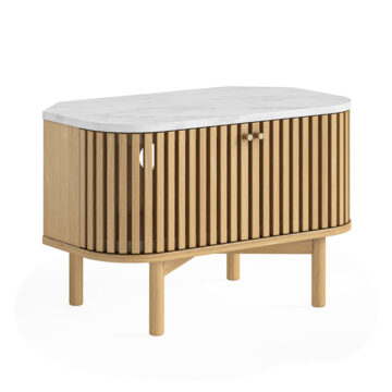 Serenity Oak Corner TV Unit With Marble Top