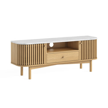 Serenity Oak Small TV Unit With Marble Top