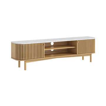 Serenity Oak Large TV Unit With Marble Top