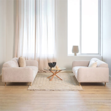 Marlowe 2+2-Seater Sofa in Fay Beige 05 Fabric