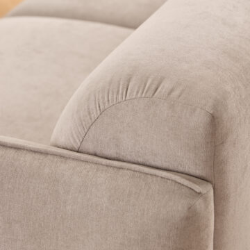 Marlowe 2+2-Seater Sofa in Fay Beige Fabric | Legs in Matt Oak