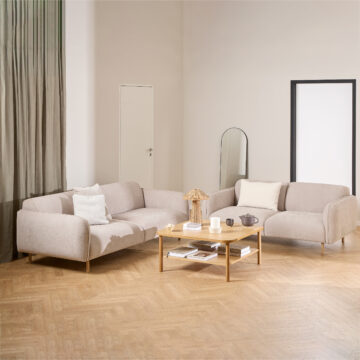 Marlowe 2+3-Seater Sofa in Fay Beige 05 Fabric