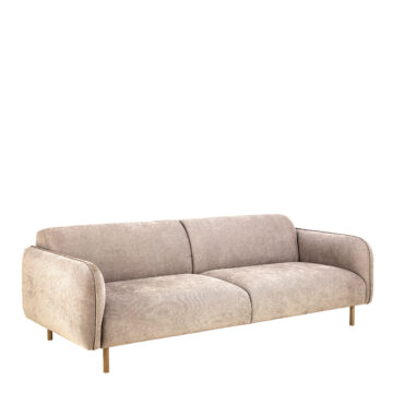 Marlowe 2+3-Seater Sofa in Fay Beige Fabric | Legs in Matt Oak