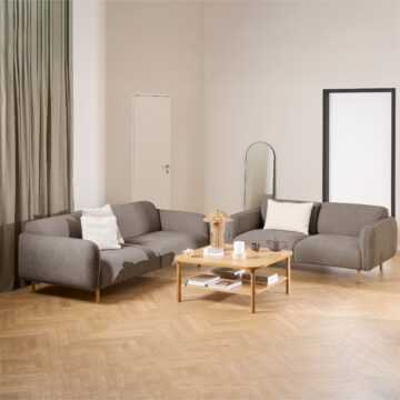 Marlowe 2+3-Seater Sofa in Fay Fabric Dusty Brown 21 Fabric