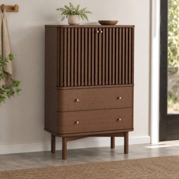 Serenity Brown Oak Shoe Cabinet